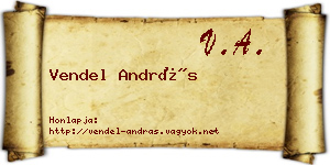 Vendel András névjegykártya