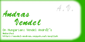 andras vendel business card